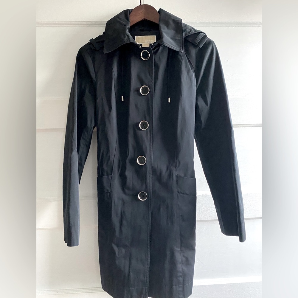 Michael Kors Women’s Small Black Hooded Raincoat